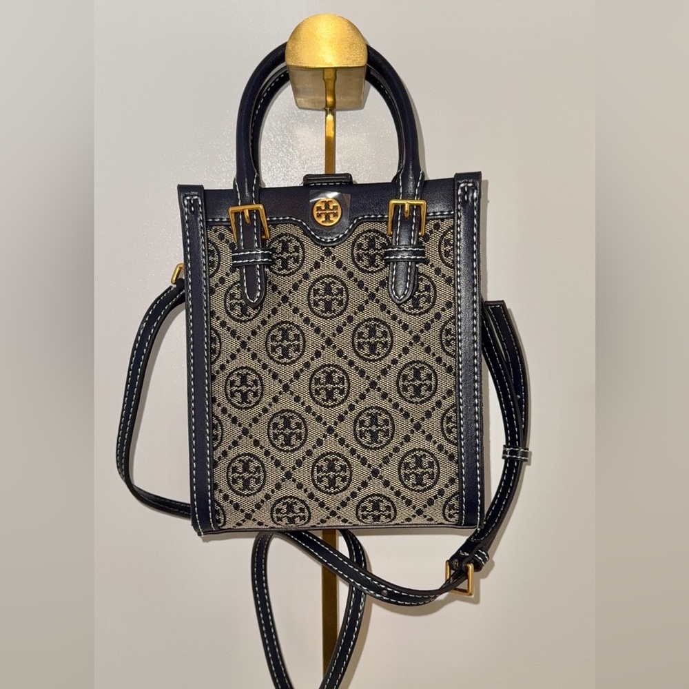 Tory Burch Mini T Monogram Tote Bag with strap